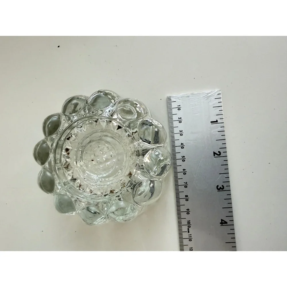 Princess House 486 Crystal Candle Holders Pair Clear Scalloped Glass Vintage Box